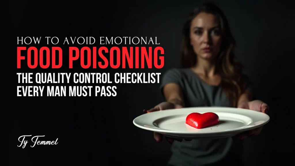 Woman holding a white plate with a red heart-shaped object, symbolizing emotional food poisoning and protecting your heart from toxic relationships.