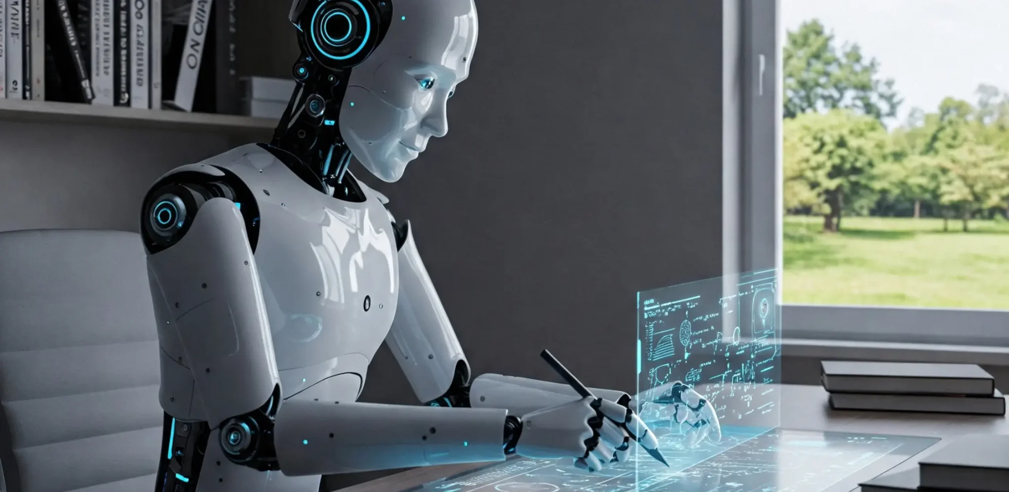 AI_will_replace_you_robot_working_at desk